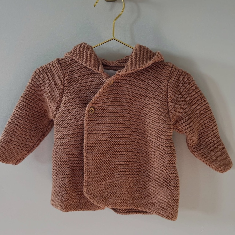Zara Brown Knit Baby Sweater